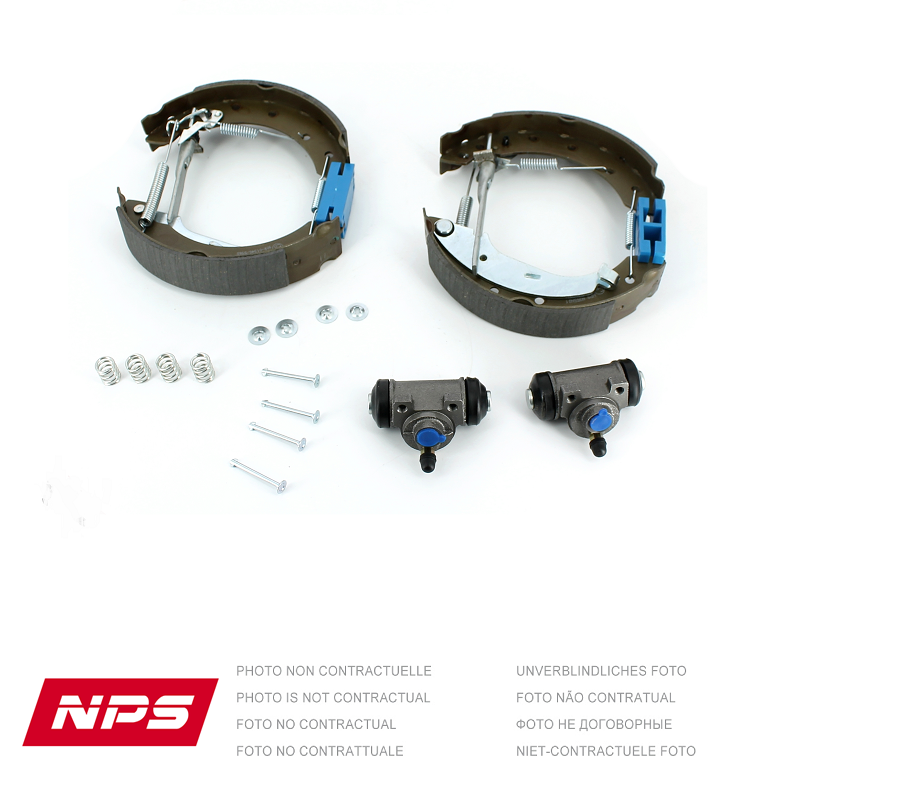 Foto orientativa, no contractual: Kit de freno trasero NPS R355T03 (OE 7701203340)