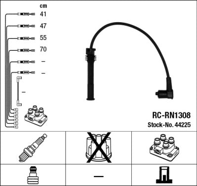 Juego de cables de bujía NGK RC-RN1308