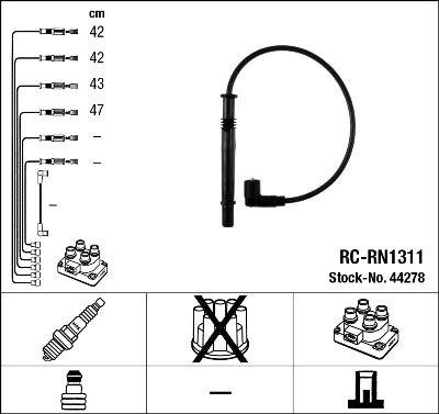 Jeu de câbles d'allumage NGK RC-RN1311