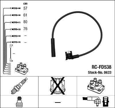 Juego de cables de bujía NGK RC-FD538