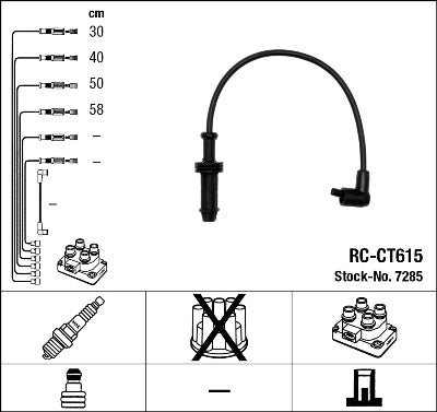 Ignition lead set NGK RC-CT615