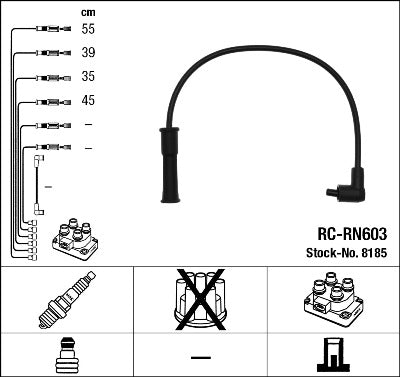Jeu de câbles d'allumage NGK RC-RN603