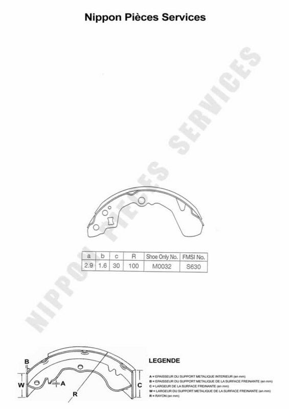Zapatas de freno NPS D350U12
