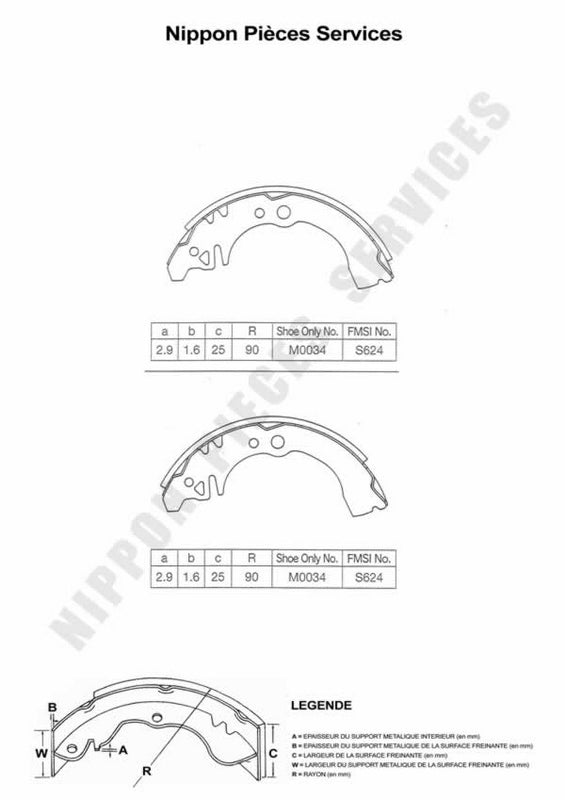 Zapatas de freno NPS D350U21 (OE 04495-87704)