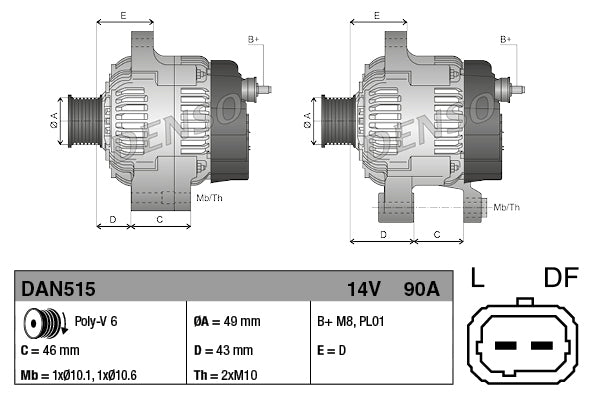Alternator Denso DAN515