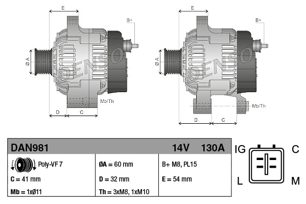 Alternator Denso DAN981