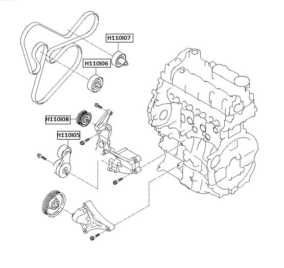 Riemenspanner Keilrippenriemen NPS H110I08 (OE 2528727060)