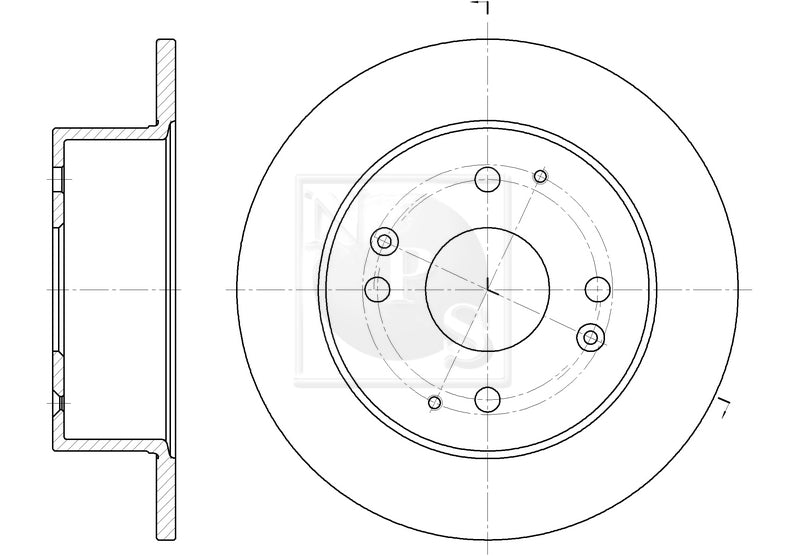Bremsscheibe hinten NPS H331A05 (OE 42510SL5950)