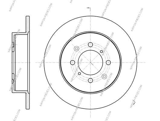 Disco de freno trasero NPS H331A28 (OE 42510S5HT00)