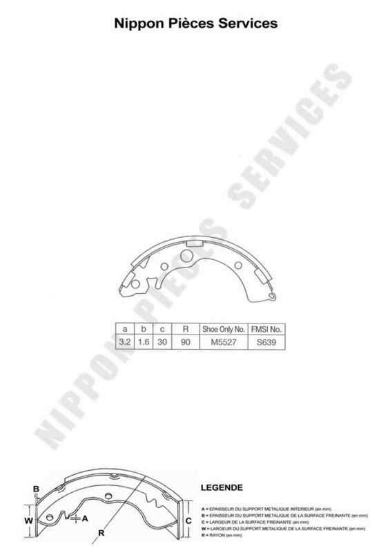 Zapatas de freno NPS H350A16 (OE 43153S04A02)