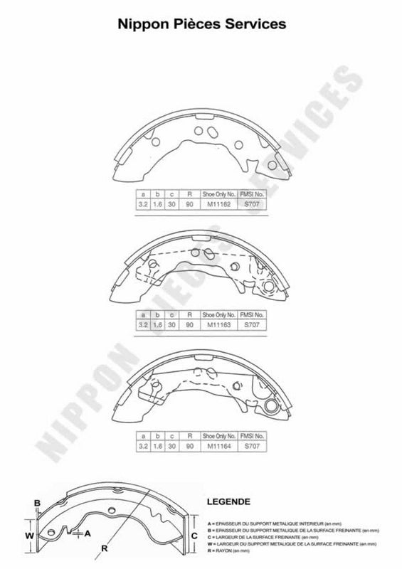 Zapatas de freno NPS H350I02 (OE 5830522A00)