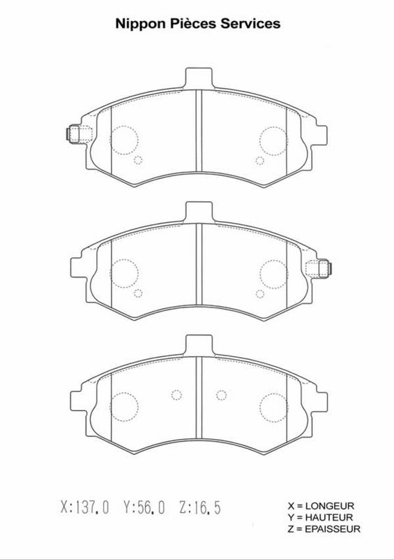 Bremsbeläge vorne NPS H360I16 (OE 581012DA40)