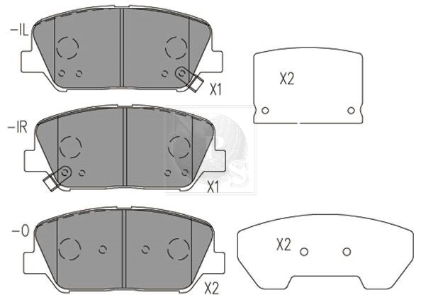 Plaquettes de frein avant NPS H360I32 (OE 58101-2TA61)