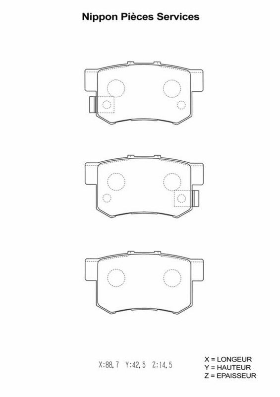 Pastillas de freno traseras NPS H361A10 (OE 43022SP0E03)