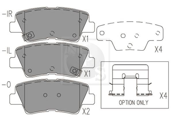 Pastillas de freno traseras NPS H361I15 (OE 583022VA50)