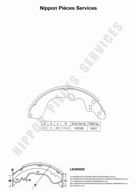 Zapatas de freno NPS K350A04 (OE 0K9A62623Z)