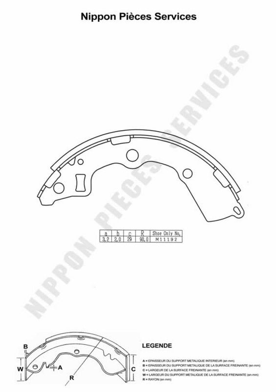 Zapatas de freno NPS K350A08 (OE 5835007A00)
