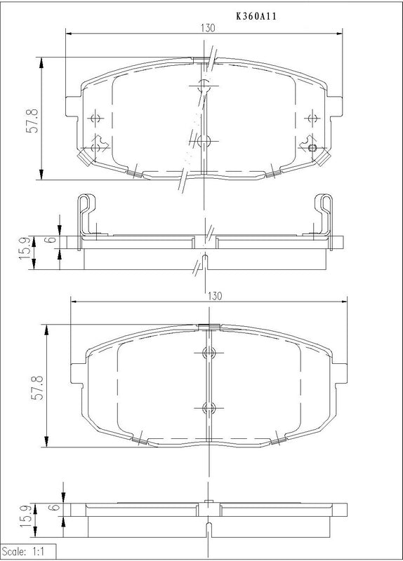 Front brake pads NPS K360A11 (OE 0K2JA3328Z)