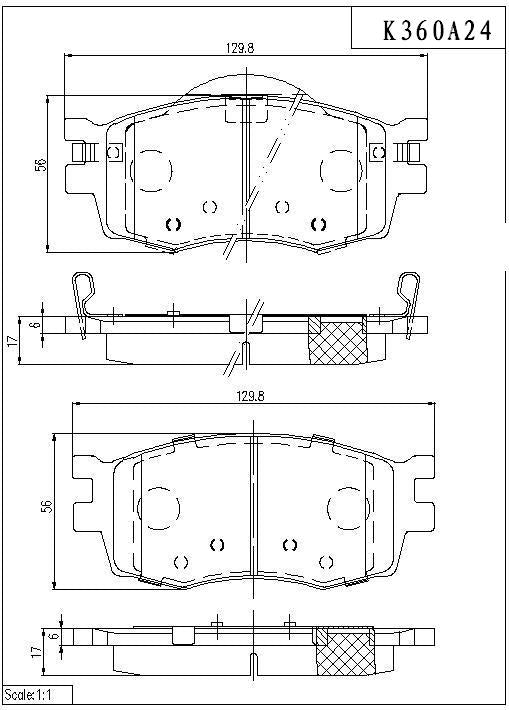 Front brake pads NPS K360A24 (OE 581442K200)