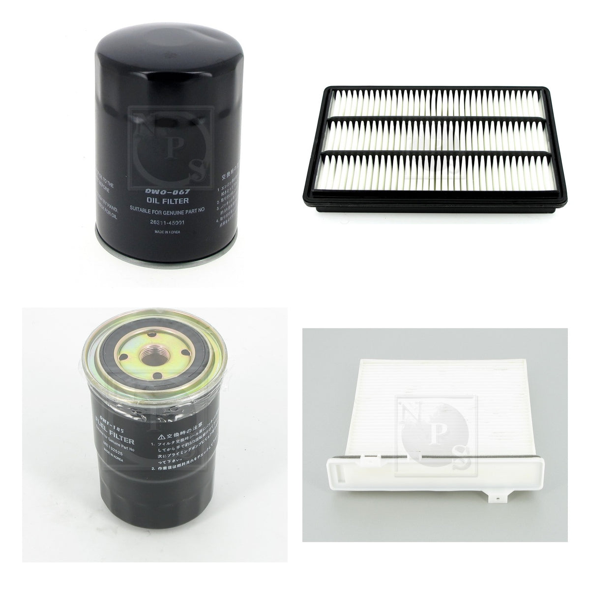 Contenu du kit (photo de chaque pièce) : Kit de filtres NPS M130I04A