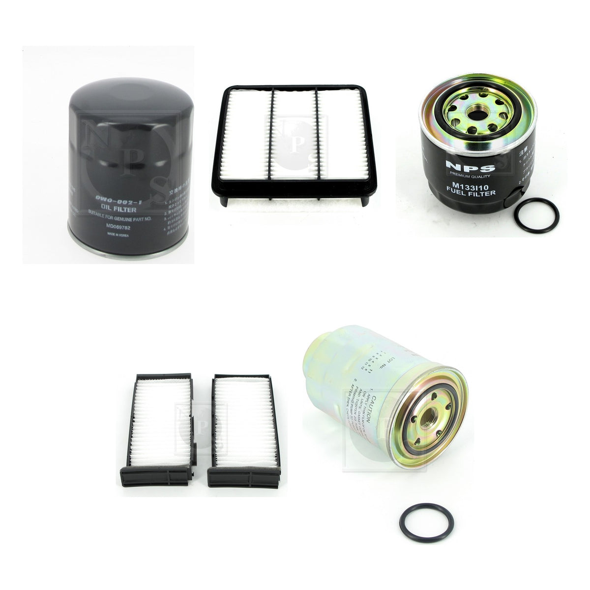 Contenu du kit (photo de chaque pièce) : Kit de filtres NPS M130I05A