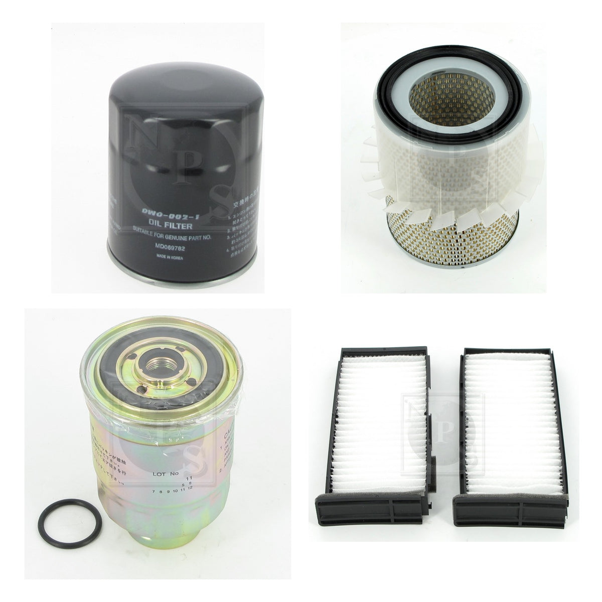 Contenu du kit (photo de chaque pièce) : Kit de filtres NPS M130I06A