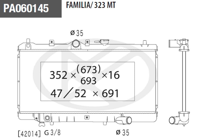 Radiador NPS M156A29 (OE B63115200A)