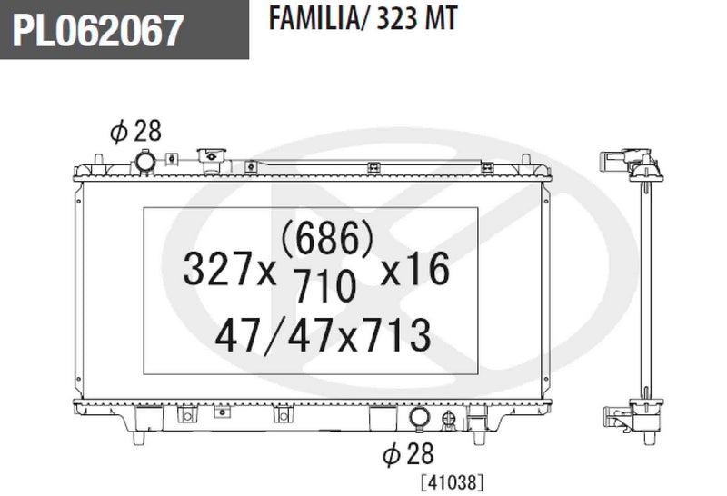 Radiador NPS M156A40 (OE B6BF15200J)