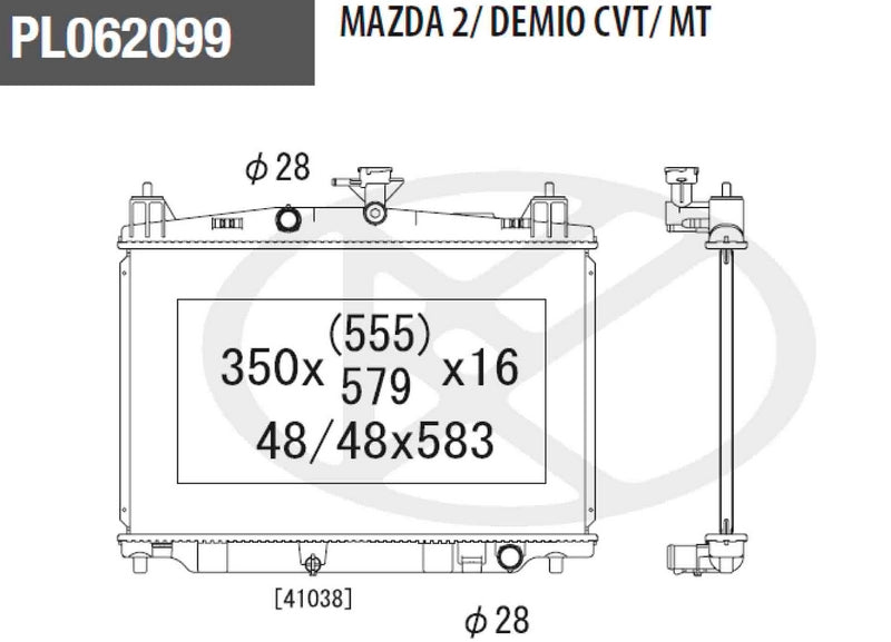 Radiador NPS M156A68 (OE ZJ3815200A)