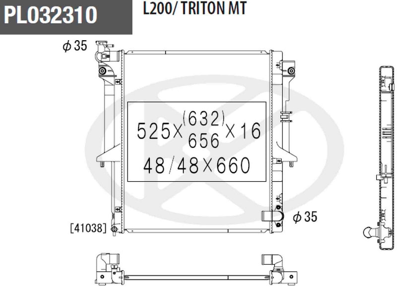 Radiador NPS M156I60 (OE 1350A182)