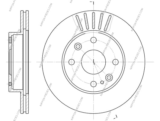 Disco de freno delantero NPS M330A42 (OE B25Y3325XB)