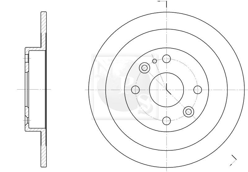 Bremsscheibe hinten NPS M331A08 (OE BB4C26251C)