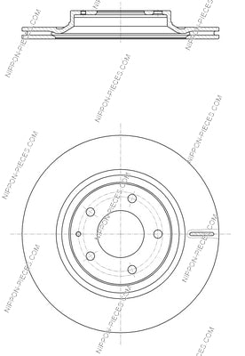 Rear brake disc NPS M331A27 (OE F15226251A)