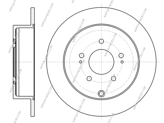 Disco de freno trasero NPS M331I25 (OE 4615A035)