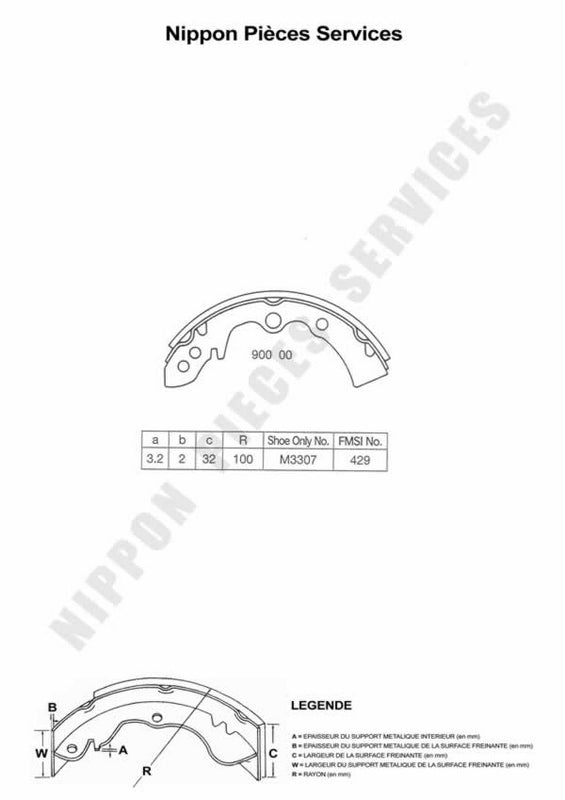 Zapatas de freno NPS M350A02 (OE 39Y22638Z9A)
