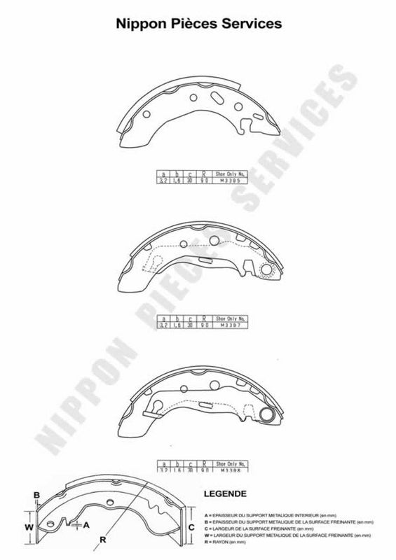 Zapatas de freno NPS M350A45 (OE 1E012638Z)