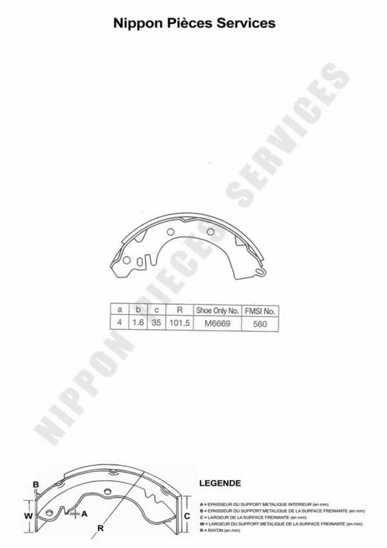 Zapatas de freno NPS M350I27 (OE MB366143)