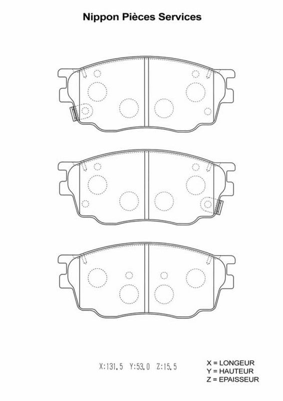 Front brake pads NPS M360A09 (OE GJYC3328Z9C)
