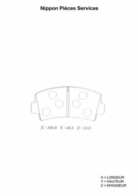 Front brake pads NPS M360A42 (OE FA5749280)