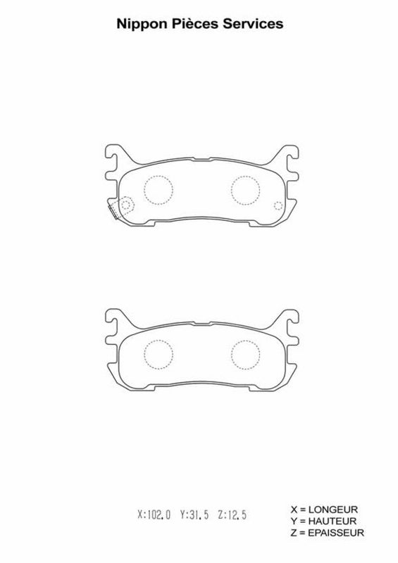 Pastillas de freno traseras NPS M361A15 (OE NCY12643ZA9C)