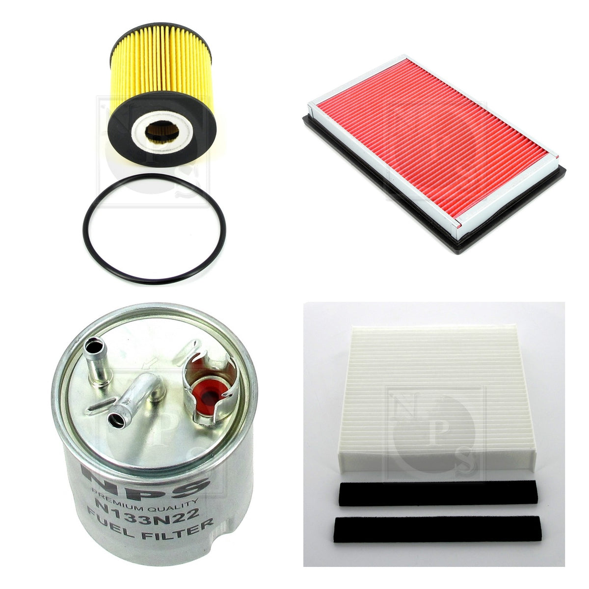 Kit contents (photo of each part): Filter kit NPS N130N11A