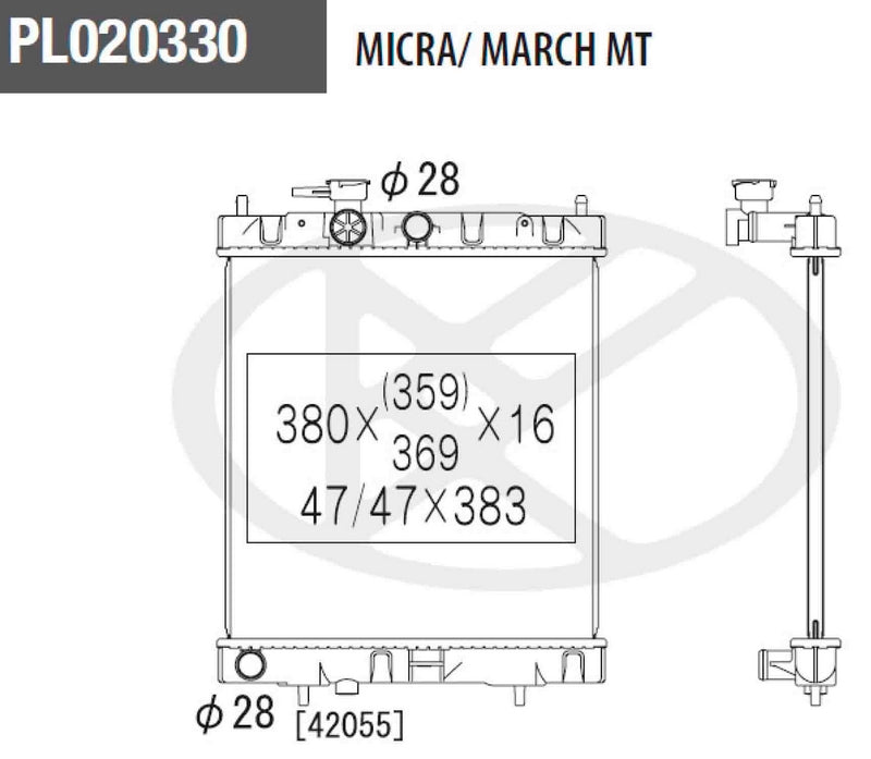 Radiator NPS N156N51 (OE 21410-97B00)