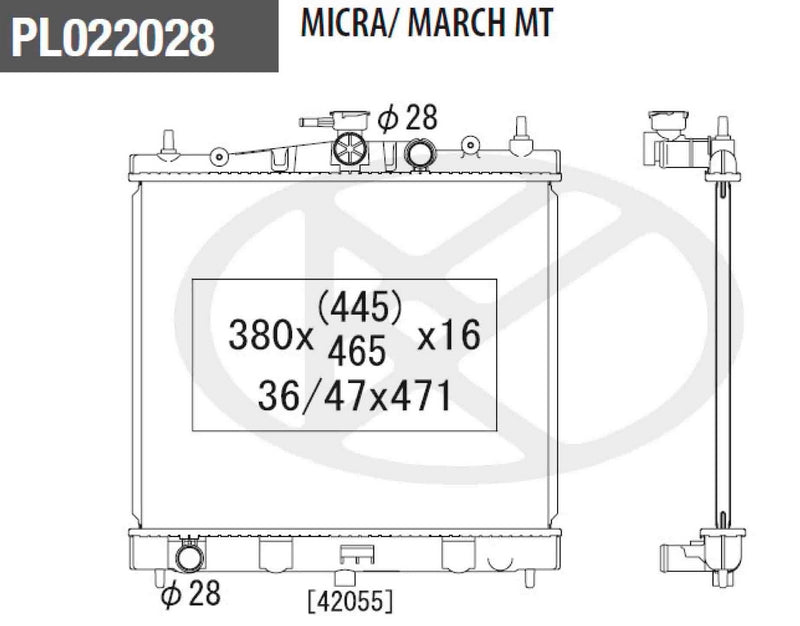 Radiador NPS N156N88 (OE 21410BH40A)