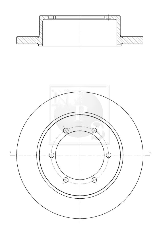 Disco de freno trasero NPS N331N09 (OE 43206MB60A)