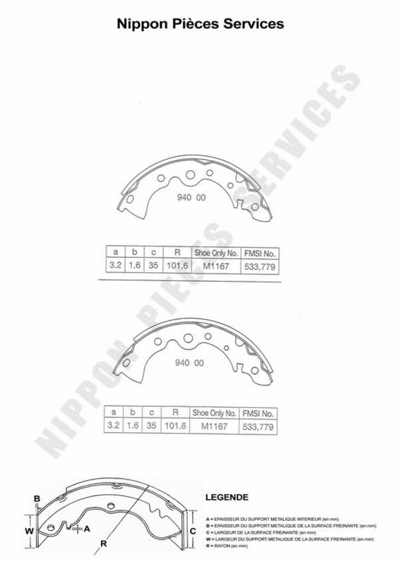 Zapatas de freno NPS N350N04 (OE DD06M04A25)
