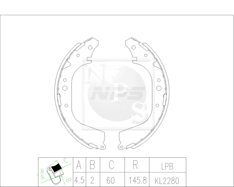 Zapatas de freno NPS N350N40 (OE 4406020J25)