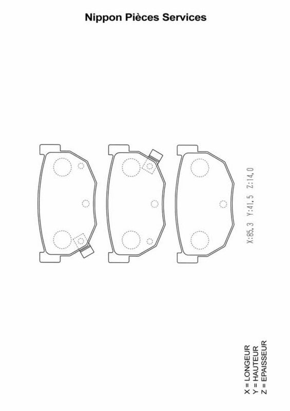 Pastillas de freno traseras NPS N361N22 (OE 440609V590)