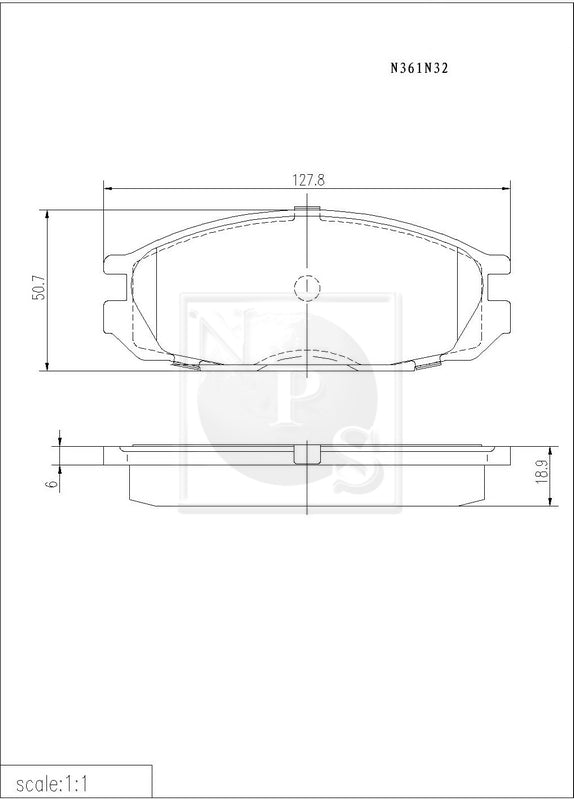 Pastillas de freno traseras NPS N361N32 (OE 4406020J85)