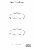 Pastillas de freno traseras NPS N361N66 (OE 440600M890)
