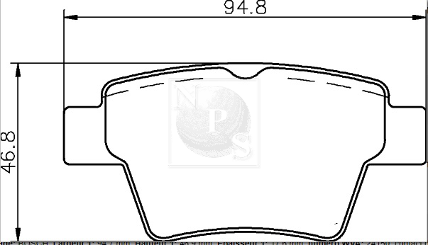 Pastillas de freno traseras NPS P361A05 (OE 425399)